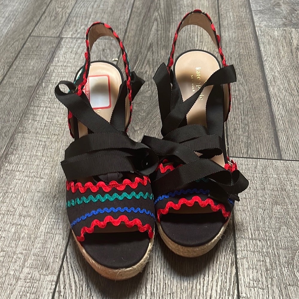 Kate spade black wedges
